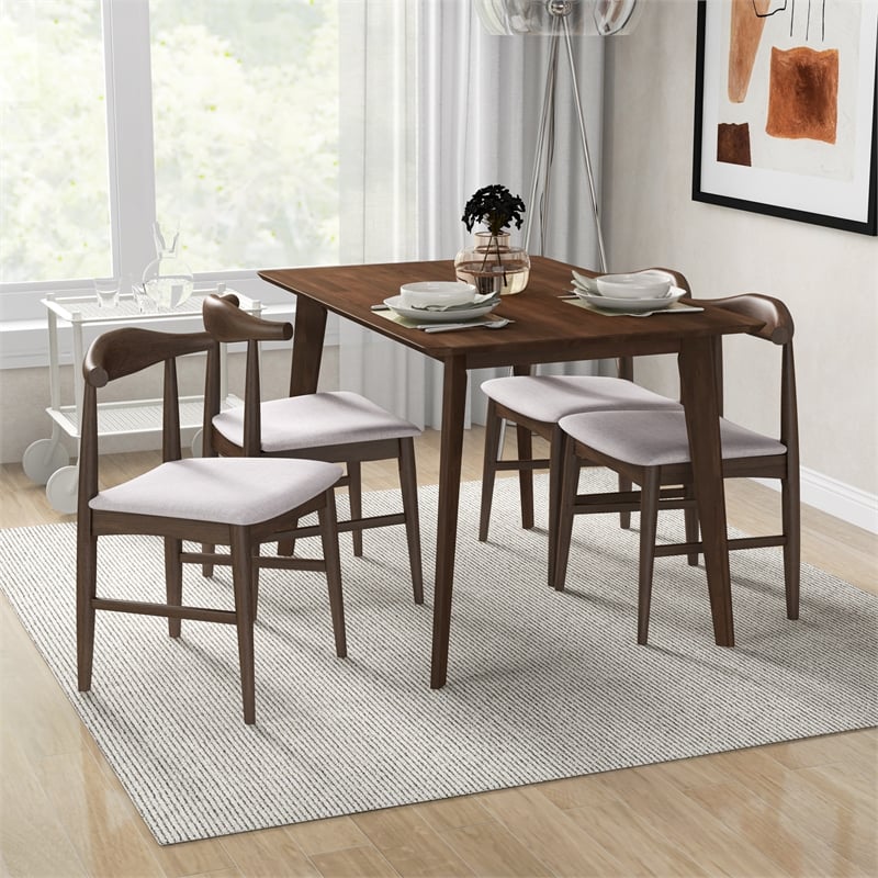 Aria Mid Century Modern Style Solid Wood Walnut Rectangular 47