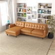 Ashcroft Elva Modern Top Leather Corner Sectional Couch in Brown