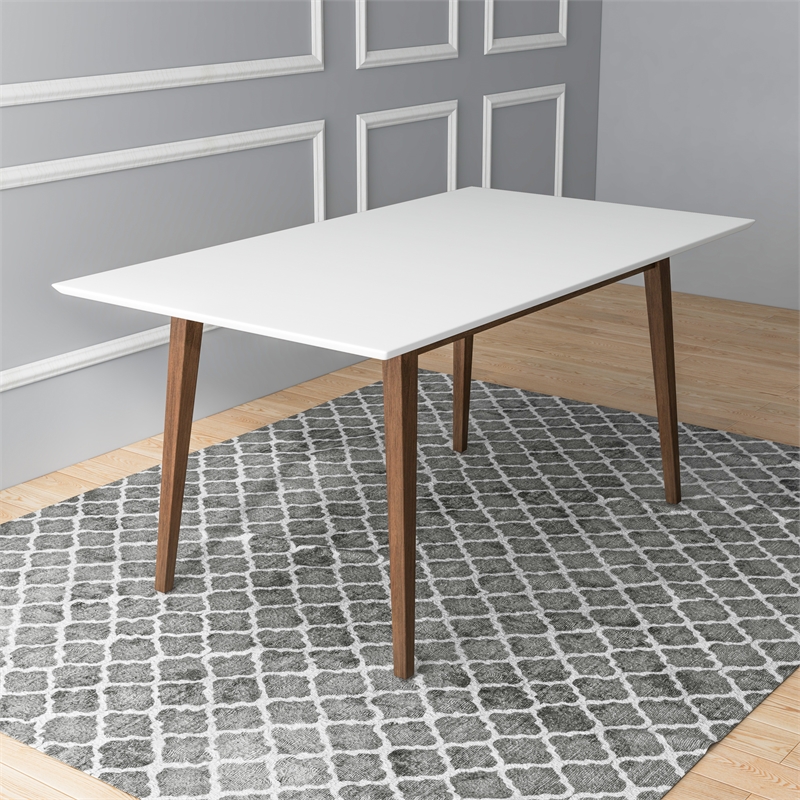 Imani Modern Style Solid Wood Walnut/White Top 63