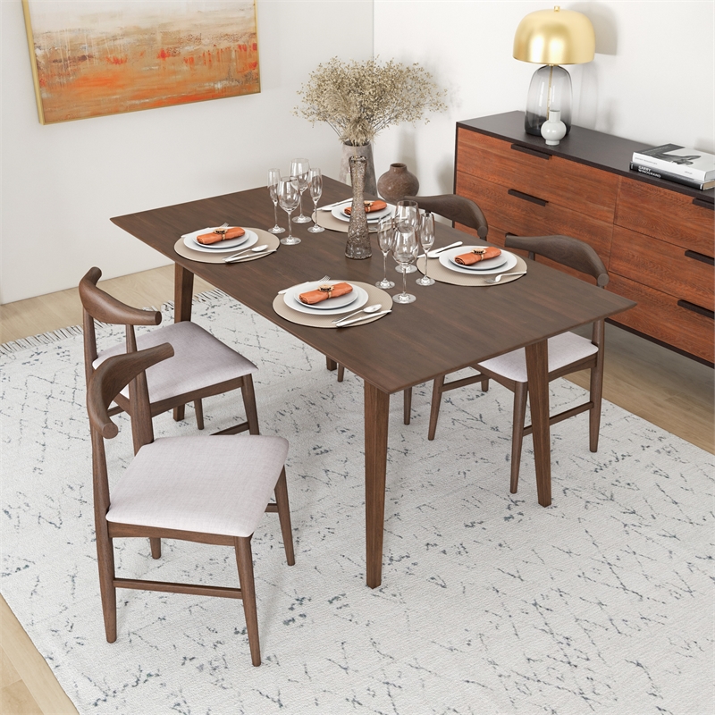 Imani Mid Century Modern Style Solid Wood Walnut 47