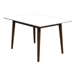 Imani Modern Style Solid Wood Walnut/White Top Rectangular Dining Table