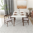 Imani Modern Style Solid Wood Walnut/White Top Rectangular Dining Table