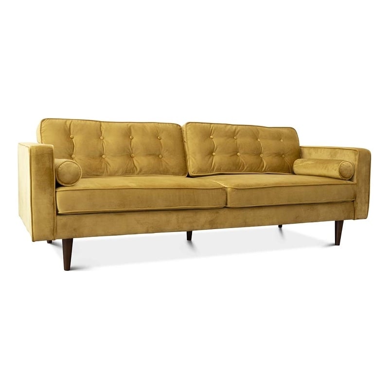 Harriet Mid Century Modern Furniture Style Gold Velvet Living Room Couch