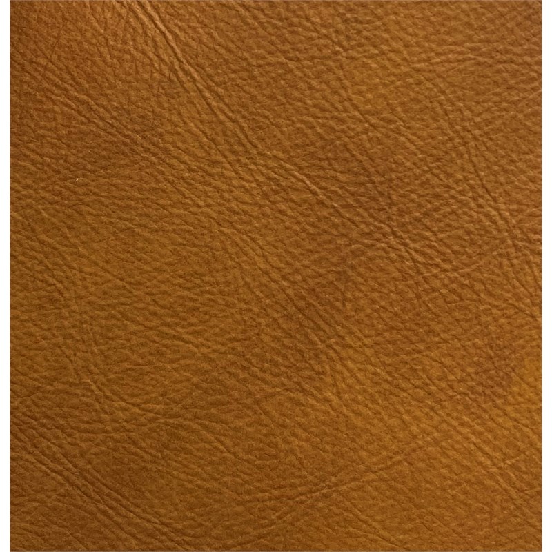 Abel Mid-Century Modern Tight Back Genuine Leather Swivel Chair in Tan