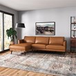 Isabel Modern Living Room Top Leather Corner Sectional Couch in Tan