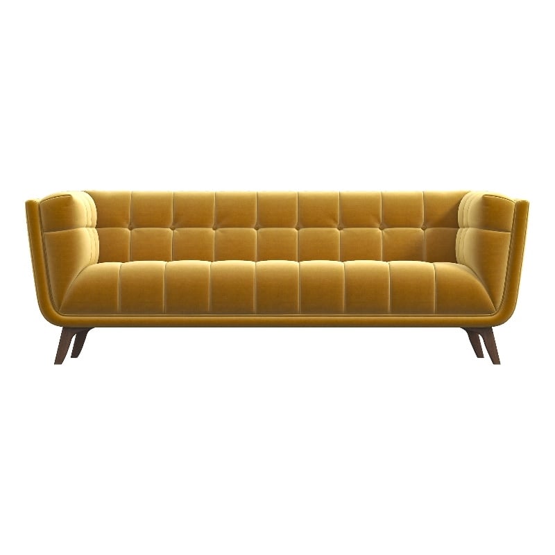 Alexandra Modern Chesterfield Tufted Velvet Living Room Sofa in Gold