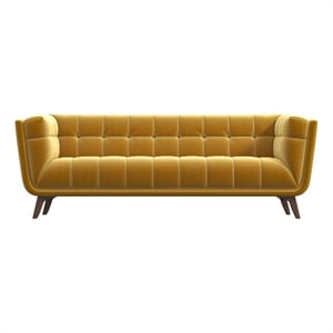 Alexandra Modern Chesterfield Tufted Velvet Living Room Sofa in Gold