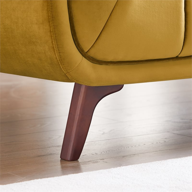 Alexandra Modern Chesterfield Tufted Velvet Living Room Sofa in Gold