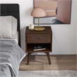 Francesca Mid Century Walnut Solid Wood Nightstand Bed Side Tables with 1 Drawer