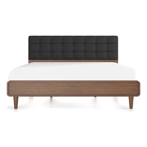 Ashcroft Angelica Fabric Upholstered King Platform Bed in Gray