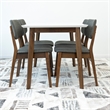 Allen Modern Solid Wood Walnut Dining Room & Kitchen Table and 4 Chair Set