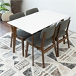Allen Modern Solid Wood Walnut Dining Room & Kitchen Table and 4 Chair Set