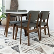 Allen Modern Solid Wood Walnut Dining Room & Kitchen Table and 4 Chair Set