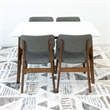 Allen Modern Solid Wood Walnut Dining Room & Kitchen Table and 4 Chair Set