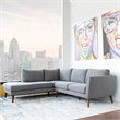 Beatrice Gray Microfiber Modern Living Room Left Facing Corner Sectional Sofa