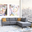 Beatrice Gray Microfiber Modern Living Room Right Facing Corner Sectional Sofa