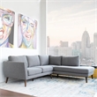 Beatrice Gray Microfiber Modern Living Room Right Facing Corner Sectional Sofa