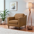 Madison Modern Lounge Chair with Buffalo Leather & Walnut-Finished Legs in Tan