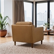 Madison Modern Lounge Chair with Buffalo Leather & Walnut-Finished Legs in Tan