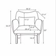 Gatsby Mid Century Modern Furniture Style Orange Velvet Accent Armchair