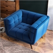 Arcadia Luxury Modern Tufted Accent Wide Blue Velvet Armchair