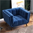 Arcadia Luxury Modern Tufted Accent Wide Blue Velvet Armchair