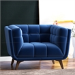 Arcadia Luxury Modern Tufted Accent Wide Blue Velvet Armchair