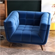 Arcadia Luxury Modern Tufted Accent Wide Blue Velvet Armchair