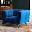 Arcadia Luxury Modern Tufted Accent Wide Blue Velvet Armchair
