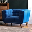 Arcadia Luxury Modern Tufted Accent Wide Blue Velvet Armchair
