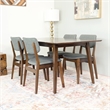 Diana Modern Solid Wood Walnut Dining Room & Kitchen Table and Chair Set of 4