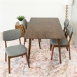 Diana Modern Solid Wood Walnut Dining Room & Kitchen Table and Chair Set of 4