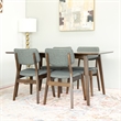 Diana Modern Solid Wood Walnut Dining Room & Kitchen Table and Chair Set of 4