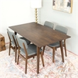Diana Modern Solid Wood Walnut Dining Room & Kitchen Table and Chair Set of 4