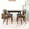 Diana Modern Solid Wood Walnut Dining Room & Kitchen Table and Chair Set of 4