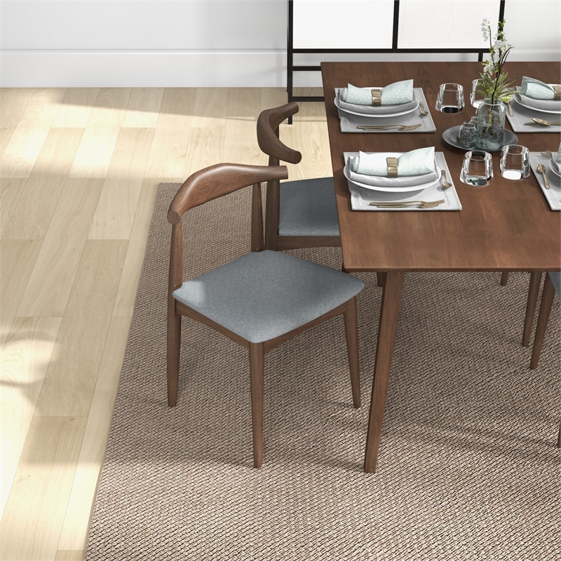 Bailey Modern Solid Wood Walnut Dining Room & Kitchen Table and Chairs for 4