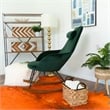 Padova Mid Century Modern Indoor Nursery Velvet Rocking Chairs in Green
