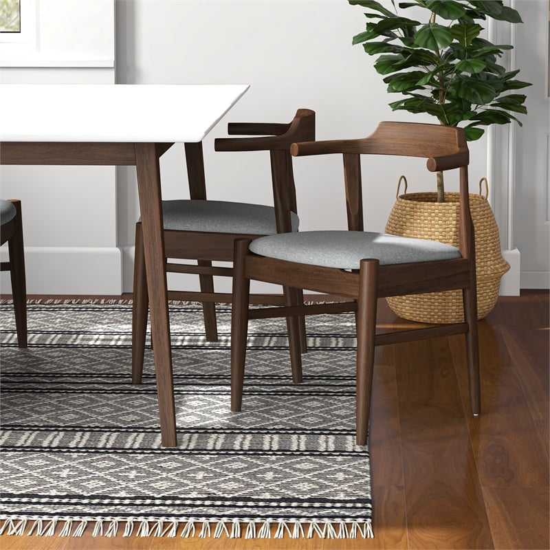 Danika Modern Solid Wood Walnut Dining Room & Kitchen Table and Chairs Set of 4