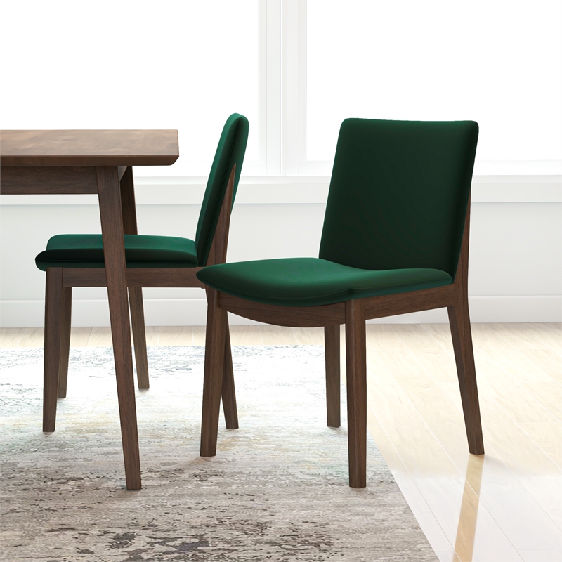 Ashcroft Dayton Modern Solid Wood Dining Table and 4 Dining Chair Set in Walnut