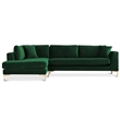 Mila Green Velvet Modern Living Room Corner Sectional Couch