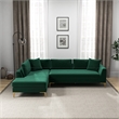 Mila Green Velvet Modern Living Room Corner Sectional Couch