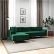 Mila Green Velvet Modern Living Room Corner Sectional Couch