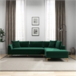 Mila Green Velvet Modern Living Room Corner Sectional Couch