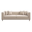 Mia Mid-Century Modern Rectangular Pillow Back Light Cream Velvet Sofa Couch