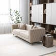 Mia Mid-Century Modern Rectangular Pillow Back Light Cream Velvet Sofa Couch