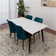 Dash Mid Century Modern Solid Wood Walnut Dining Room&Kitchen Table Set for 4