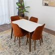 Dustin Modern Solid Wood Walnut Dining Room & Kitchen Table and Chairs Set of 4