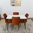 Dustin Modern Solid Wood Walnut Dining Room & Kitchen Table and Chairs Set of 4