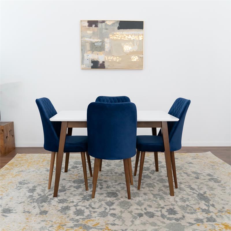 Derek Modern Solid Wood Dining Table and 4 Chair Set