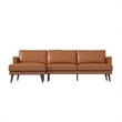 Tamarine Living Room L-Shaped Tan Leather Corner Sectional Couch